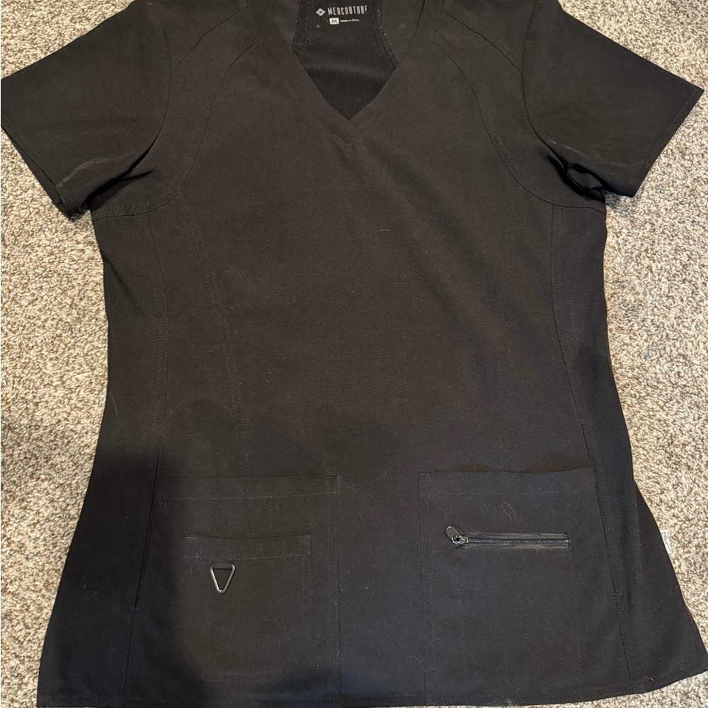 Cherokee Black Fitted Short Sleeve scrub top